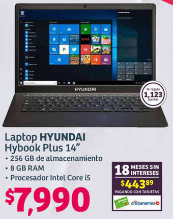 Soriana Híper Laptop HYUNDAI Hybook Plus 14" oferta