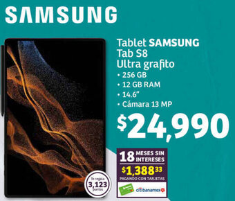 Soriana Híper Tablet SAMSUNG Tab S8 Ultra grafito oferta