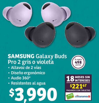 Soriana Híper SAMSUNG Galaxy Buds Pro 2 gris o violeta oferta