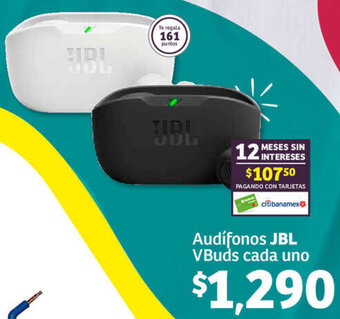 Soriana Híper Audífonos JBL VBuds cada uno oferta