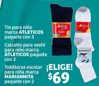 Soriana Híper Tin para niño marca ATLETICOS paquete con 3 Calcetin para vestir para niño marca ATLETICOS paquete con 3 oferta