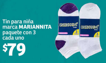Tin para niña marca MARIANNITA paquete con 3 cada uno