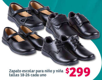 Soriana Híper Zapato escolar para niño y niña tallas 18-26 cada uno oferta