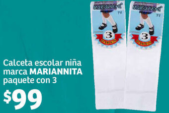 Soriana Híper Calceta escolar niña marca MARIANNITA paquete con 3 oferta