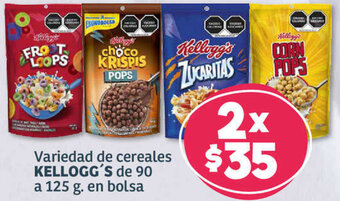 Variedad de cereales KELLOGG'S de 90 a 125 g. en bolsa