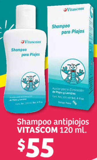 Soriana Híper Shampoo antipiojos VITASCOM 120 ml. oferta