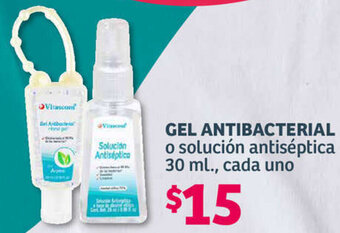 Soriana Híper GEL ANTIBACTERIAL o solución antiséptica 30 ml., cada uno oferta