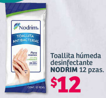 Soriana Híper Toallita húmeda desinfectante NODRIM 12 pzas. oferta
