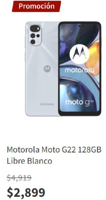 Elektra Motorola Moto G22 128GB Libre Blanco oferta