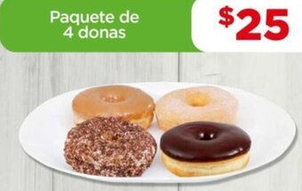 Bodega Aurrerá Paquete de 4 donas oferta