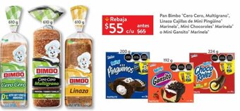 Walmart Pan Bimbo "Cero Cero, Multigrano oferta