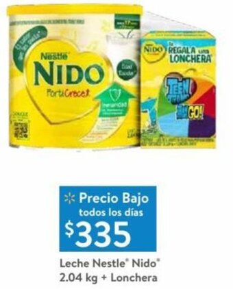 Walmart Leche Nestle Nido 2.04 kg + Lonchera oferta