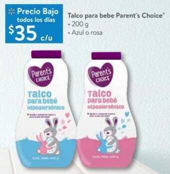 Walmart Talco para bebe Parent's Choice" 200g oferta
