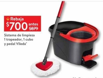Walmart Sistema de limpieza 1 trapeador, 1 cubo y pedal Vileda oferta
