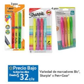Variedad de marcadores Bic", Sharpie o Pen+Gear"