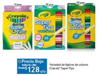 Variedad de lápices de colores Crayola Super Tips