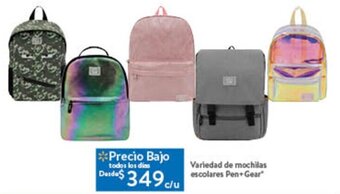 Walmart Variedad de mochilas escolares Pen+Gear" oferta