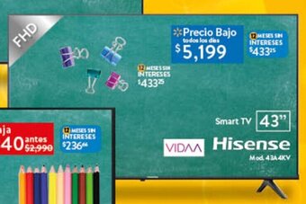 Walmart Hisense Smart TV 43" oferta