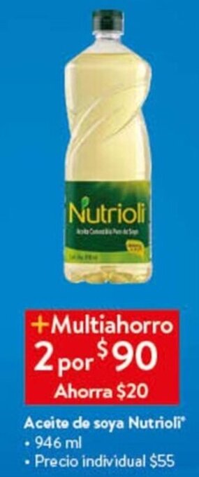 Walmart Aceite de soya Nutrioli 946ml oferta
