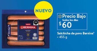 Walmart Salchicha de pavo Bernina" .455 g oferta