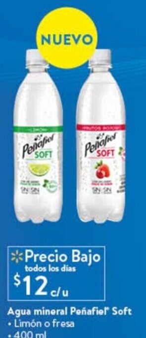 Agua mineral Peñafiel Soft • Limón o fresa • 400 ml
