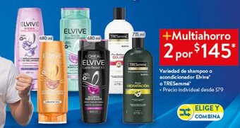 Variedad de shampoo o acondicionador Elvive . TRESemmé