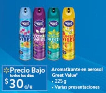 Walmart Aromatizante en aerosol Great Value 225g oferta