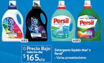 Walmart Detergente líquido Mas o Persil oferta