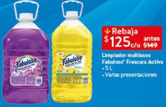 Walmart Limpiador multiusos Fabuloso Frescura Activa .5L oferta