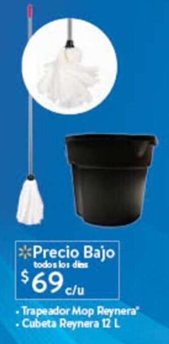 Walmart • Trapeador Mop Reynera" - Cubeta Reynera 12 L oferta