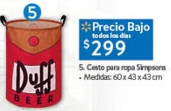 Walmart Cesto para ropa Simpsons . Medidas: 60 x 43x43 cm oferta