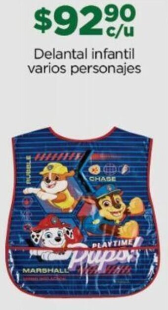 Chedraui Delantal infantil varios personajes oferta