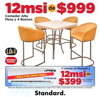 Comedor Alto Mesa y 4 Bancos.
