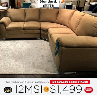 Mueblería Standard Sala modular con 2 Loves y un Esquinero oferta