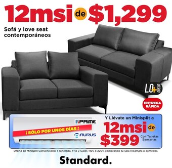 Sofá y love seat contemporáneos