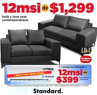 Mueblería Standard Sofá y love seat contemporáneos oferta