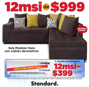 Mueblería Standard Sala Modular Hans con cojínes decorativos oferta