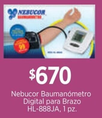 Nebucor Baumanómetro Digital para Brazo HL-888JA, 1 pz.