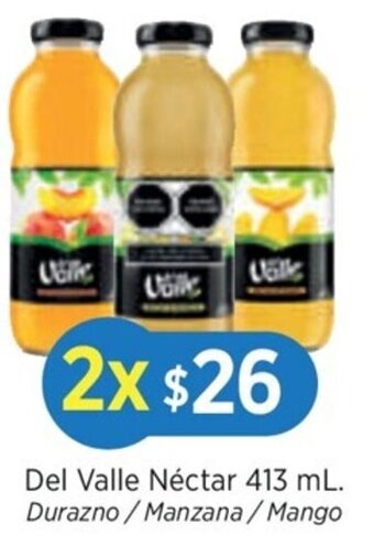 Del Valle Néctar 413 mL. Durazno / Manzana/Mango