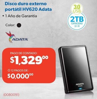 Disco duro externo portátil HV620 Adata