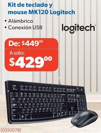 Ofix Kit de teclado y mouse MK120 Logitech oferta