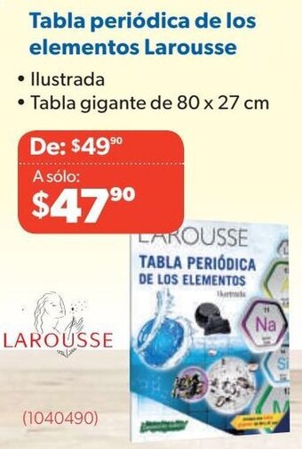Tabla periódica de los elementos Larousse • Tabla gigante de 80 x 27 cm