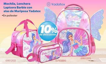 Ofix Mochila, Lonchera Lapicera Barbie con alas de Mariposa Yadatex oferta