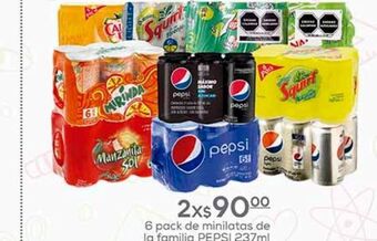 Fresko 6 pack de minilatas de la familia pepsi 237ml oferta