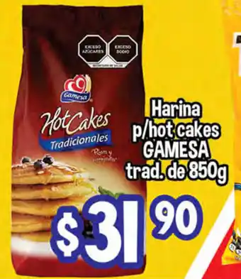Harina P/ Hot Cakes Gamesa Trad. de 850g