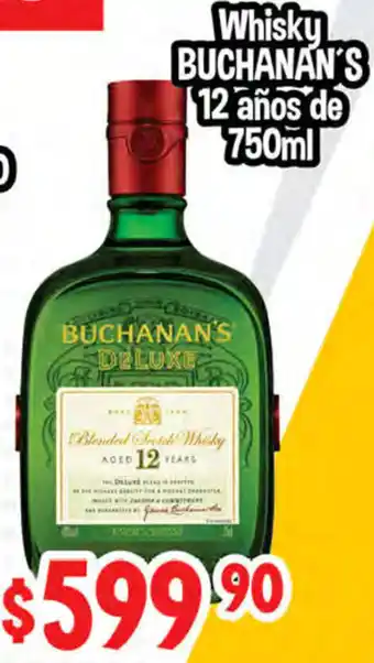 El Florido Whisky Buchanan's 12 Años de 750ml oferta