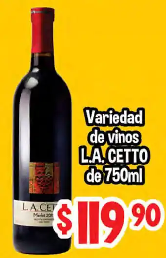 Vareidad de Vinos L.A. Cetto de 750ml