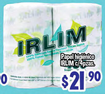 El Florido Papel Higiénico Irlim c/ 4pzas. oferta