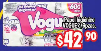 Papel Higiénico Vogue c/6pzas.