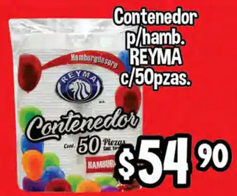 Contenedor p/Hamb. Reyma c/50pzas